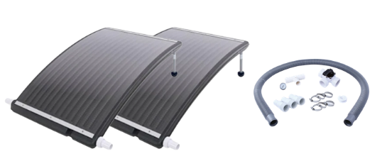 twee Interline Solar Curve Heater met bypass kit