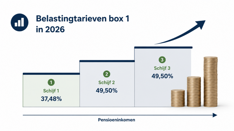 Illustratie van belastingschijven voor pensioeninkomen in 2026.