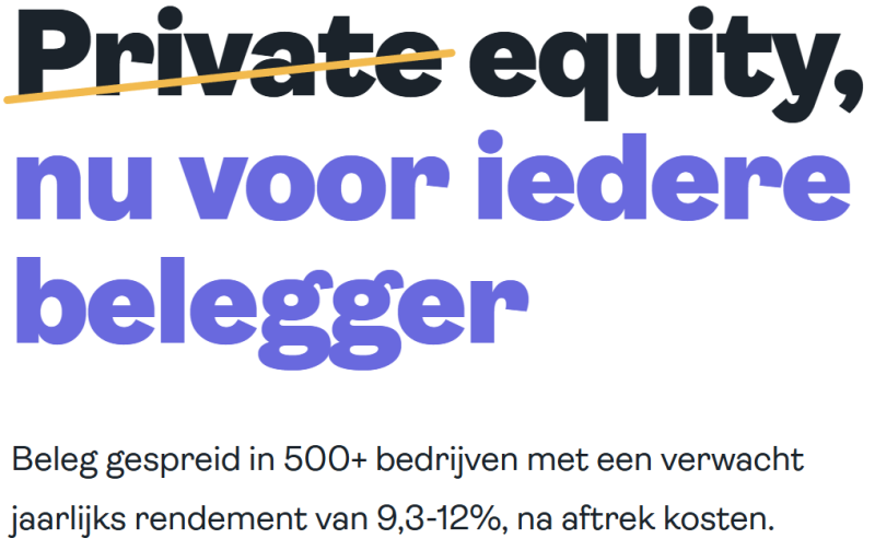 Capler Private equity toegankelijk voor iedere belegger vanaf €5.000. Verwacht jaarlijks netto rendement van 9,3%-12%.