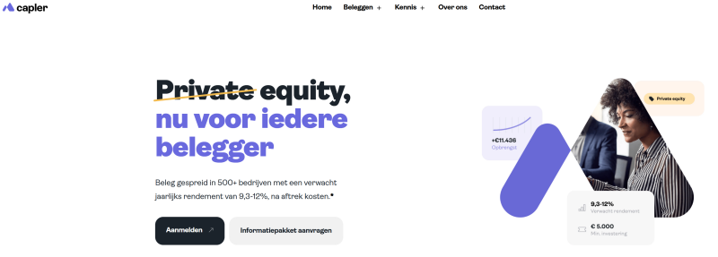 Capler Private Equity: exclusief investeren voor pensioenopbouw in 2025 – bouw vermogen op via snelgroeiende bedrijven buiten de beurs. Unieke kans voor slimme, lange termijn pensioenbeleggers.