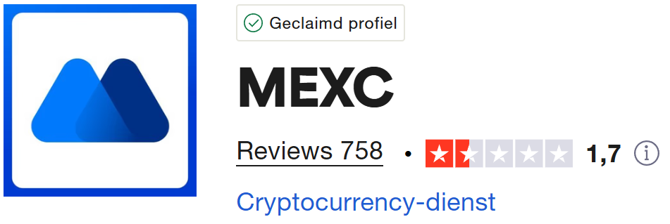 Trustpilot beoordeling MEXC crypto app 2025 – Reviews over altcoin aanbod, lage fees, trading features en gebruikerservaring van één van de grootste internationale crypto platforms.