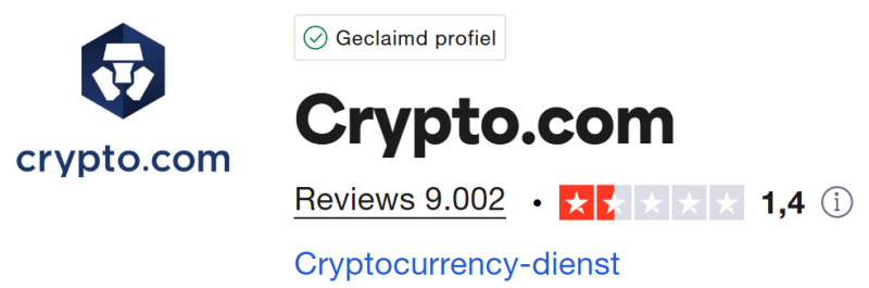 Trustpilot score Crypto.com app 2025 – Kritische reviews over klantenservice, gebruikservaring en betrouwbaarheid van deze alles-in-één crypto app met betaalkaart en stakingopties.