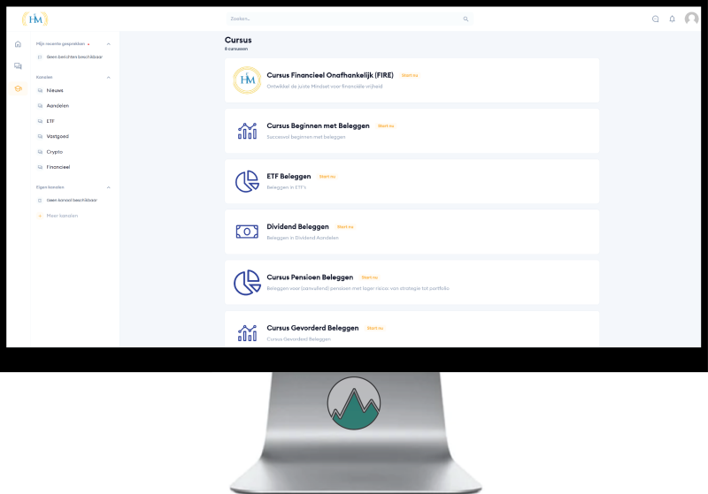 Cursus overzicht binnen de leeromgeving van Happy Investors