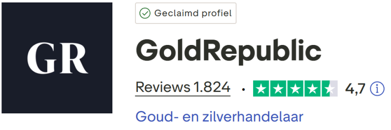 Is fysiek goud kopen via GoldRepublic verstandig? Zie hier de Trustpilot score van Gold Republic