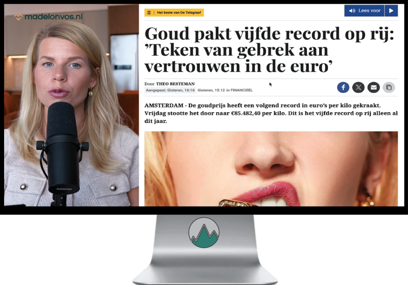 Goudprijs breekt Record na Record, dit geef het gebrek in vertrouwen in de EURO weer