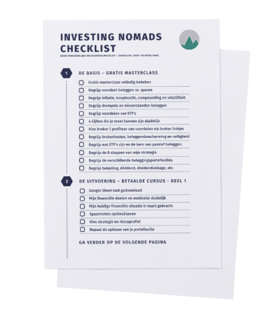 Gratis beleggingschecklist voor beginners met een overzichtelijk stappenplan om een persoonlijk beleggingsplan op te bouwen