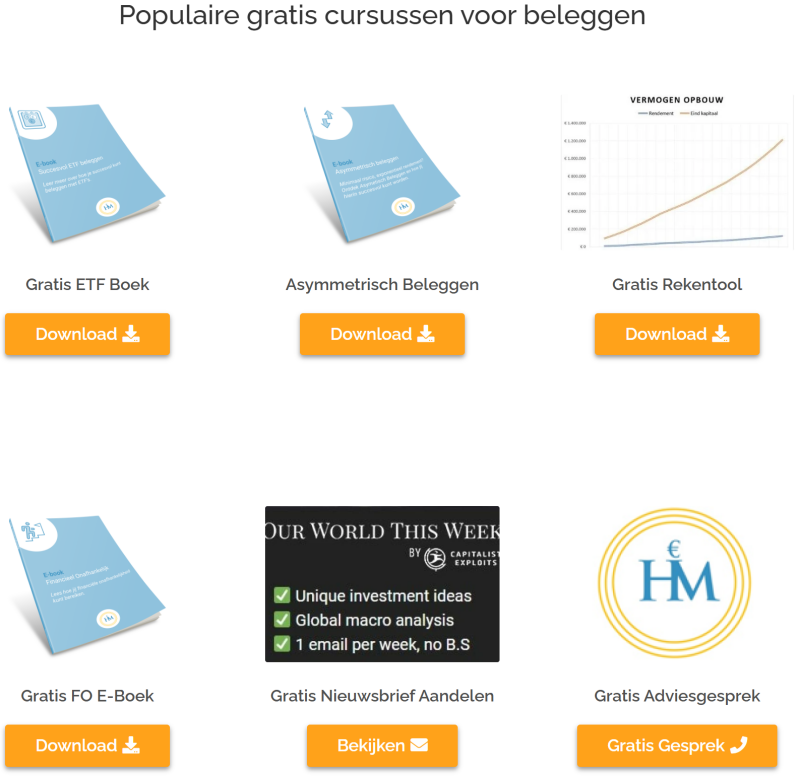 Overzicht alle gratis producten en diensten van Happy Investors