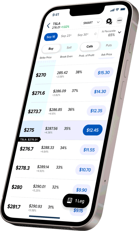 Telefoonscherm met IBKR GlobalTrader app