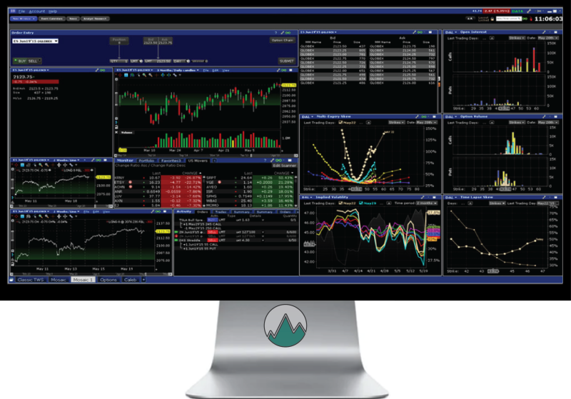 Beeldscherm met Trader Workstation (TWS)