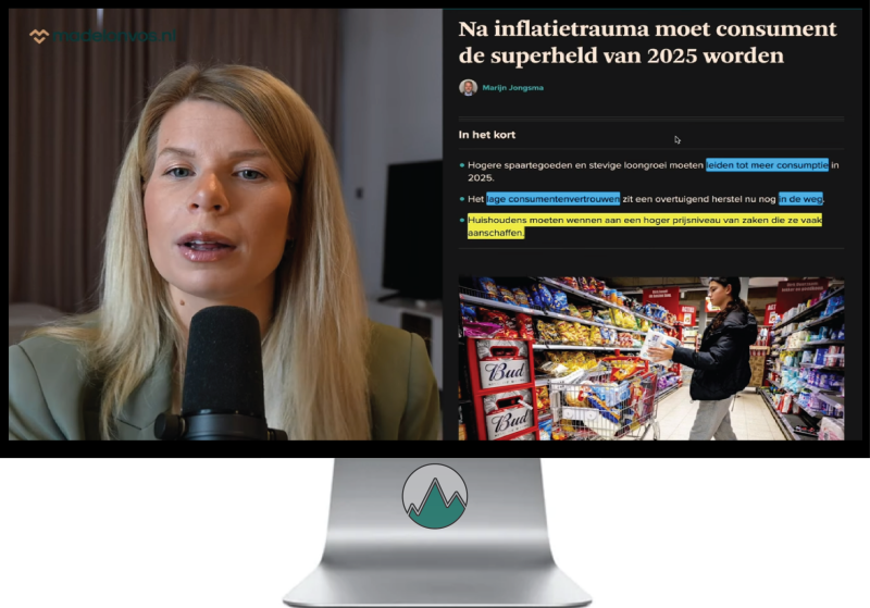 Inflatie 2025 en de consument als superheld, weergegeven in een nieuwsbericht