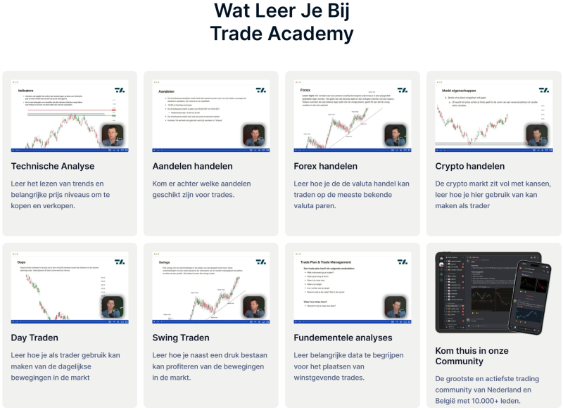 Wat Leer je bij Trade Academy, overzicht meerdere Skills en Competenties