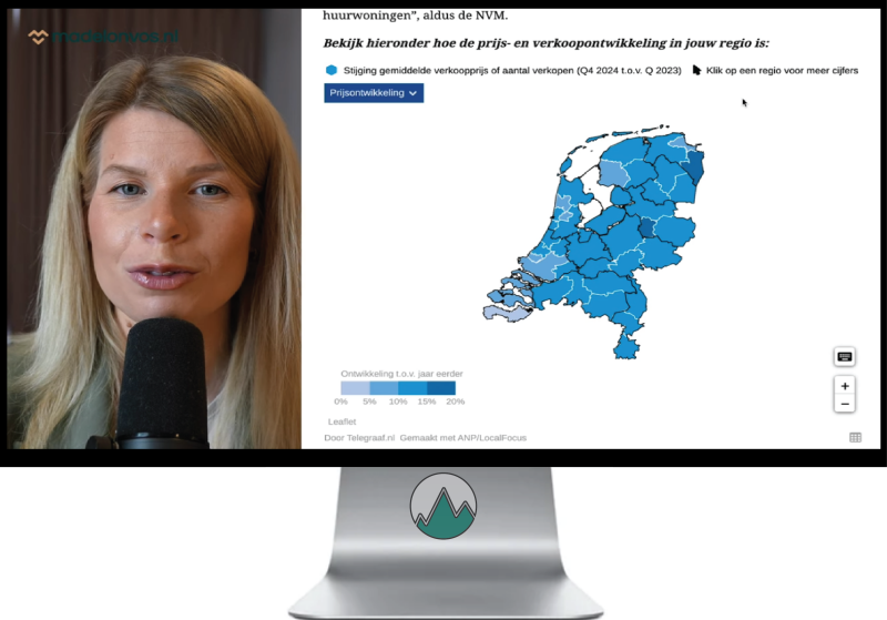 Stijgende Vastgoedprijzen weergegeven in een interactieve kaart van Nederland, in relatie met Inflatie en schaarste