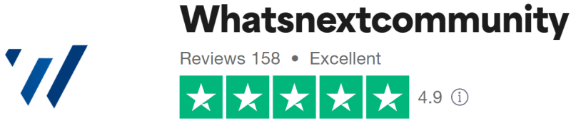 Trustpilot score Whatsnextcommunity + reviews