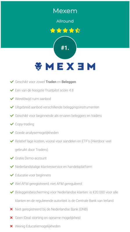 MEXEM Review, Voor- en Nadelen van deze Broker