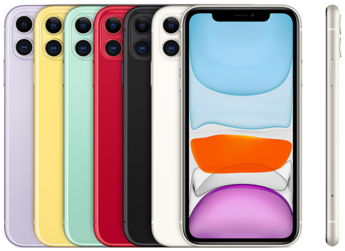 iPhone 11 alle kleuren naast elkaar