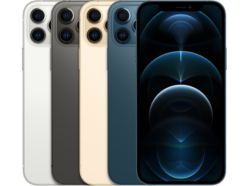 iPhone 12 Pro alle kleuren naast elkaar