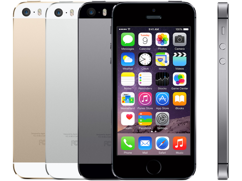 iPhone 5s alle kleuren naast elkaar
