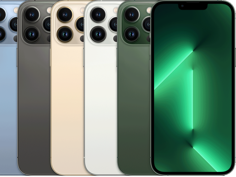 iPhone 13 Pro Max in de verschillende kleuren