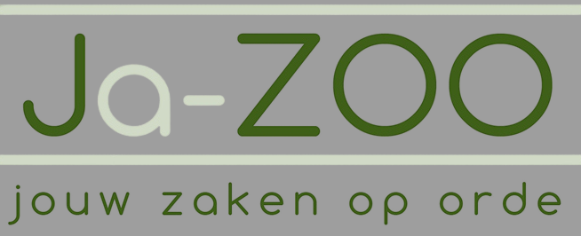 Logo Ja-ZOO, Jouw Zaken Op Orde grijze achtergrond
