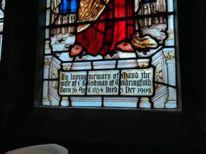 Text of the memorial to F D Godman's sister-in-law Maud