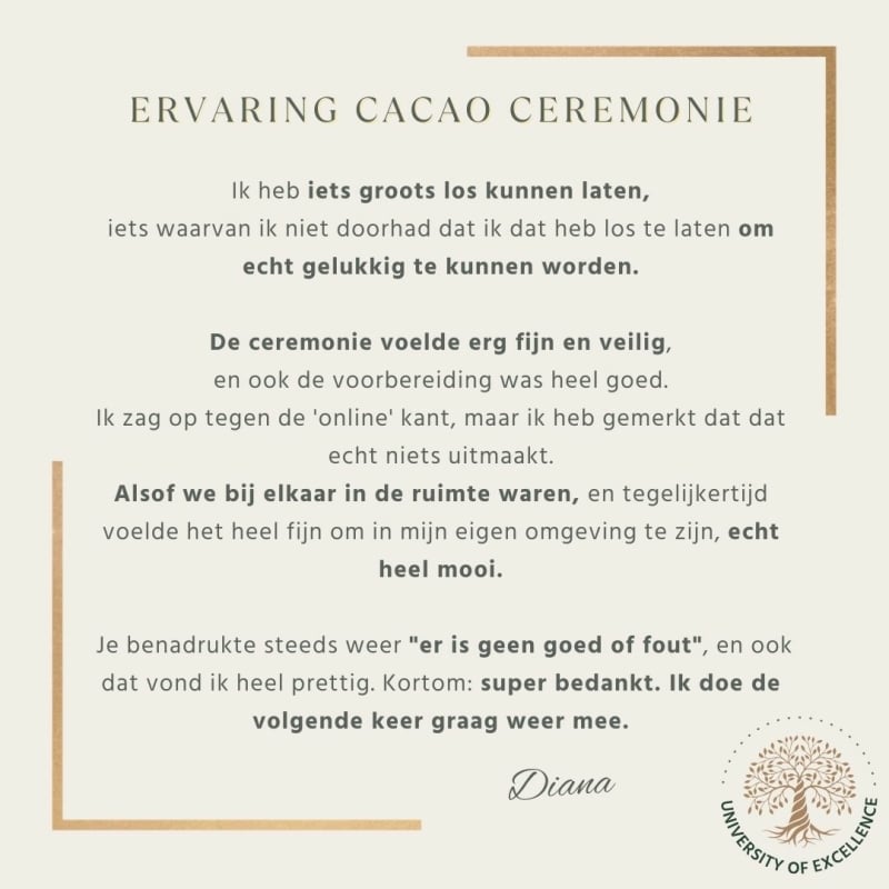 ervaring cacao ceremonie Jeanet Wolf