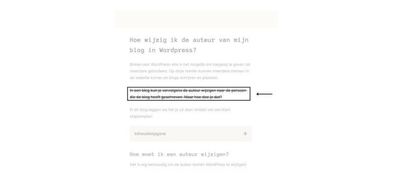 Hoe voeg je een doorgehaalde tekst toe in Wordpress?