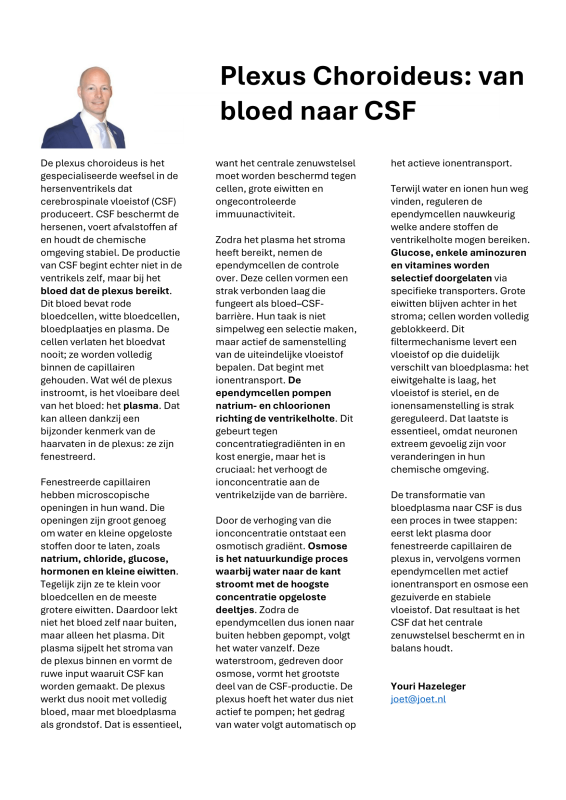 2025-11-15 Plexus Choroideus van bloed naar CSF