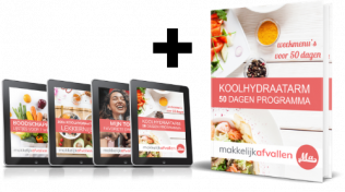 bonussen Boek Makkelijk afvallen Koolhydraatarm 50 dagen programma Review (2021) + 81% Korting
