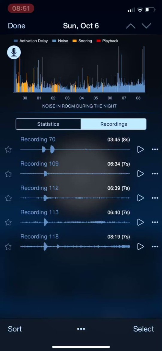 Sleep sounds recorder Slaap app