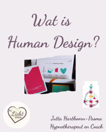 Wat is human design en hoe helpt dit je met meer plezier te leven, dit is een afbeelding met een plaatje van het design van Jutta en het logo van de lichtengel