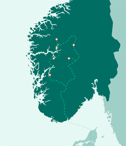 Routekaart groepsreis Noorwegen