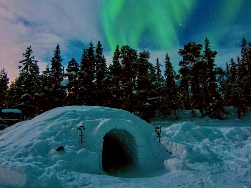 Slapen in een iglo in Lapland