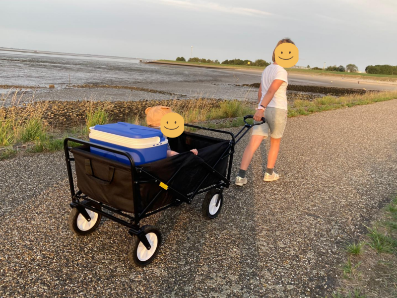 Lifegoods-bolderkar-70-kg-review-echt-getest-met-kind-op-strand
