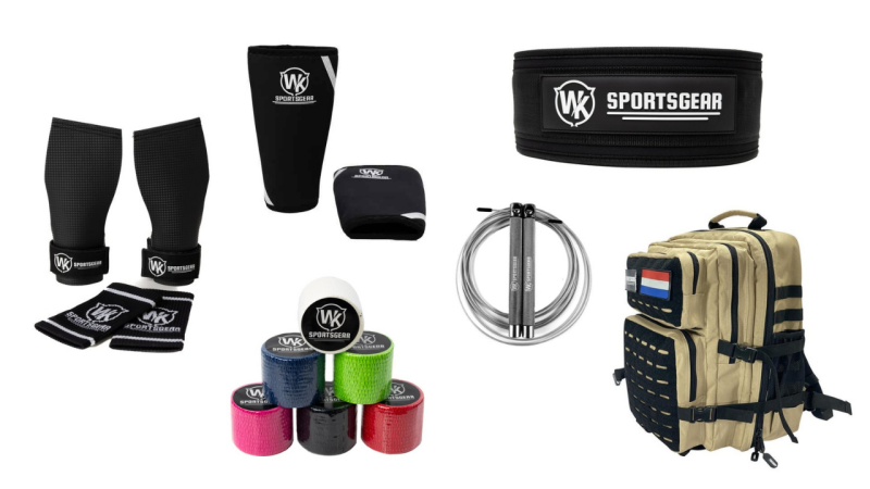 Wksportsgear crossfit grips springtouw gymbag kneesleeves