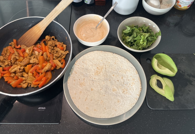 wrap met kip recept