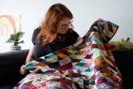 Rianne met eerste scrap quilt