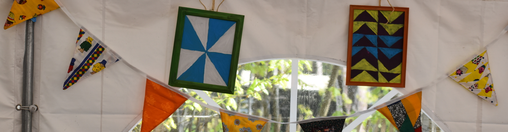 Quilt vlaggetjes en quilt schilderijen
