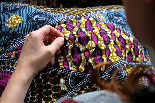 hand quilting kitenga fabric