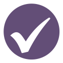 Kick ass quilts checkmark icon purple