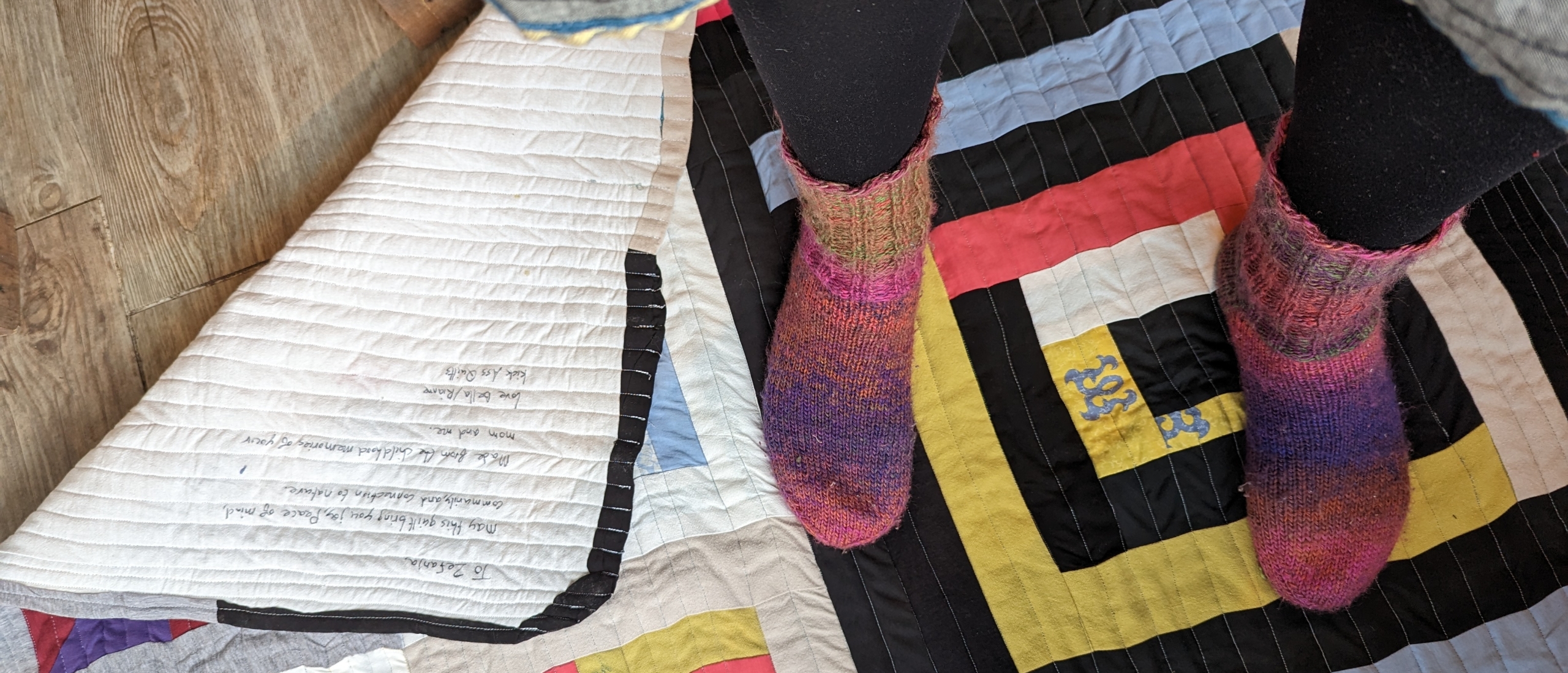 Redemption Quilt Photo with socks