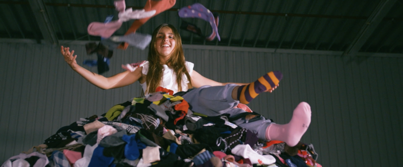 Pile of saved socks for sustainable fashion