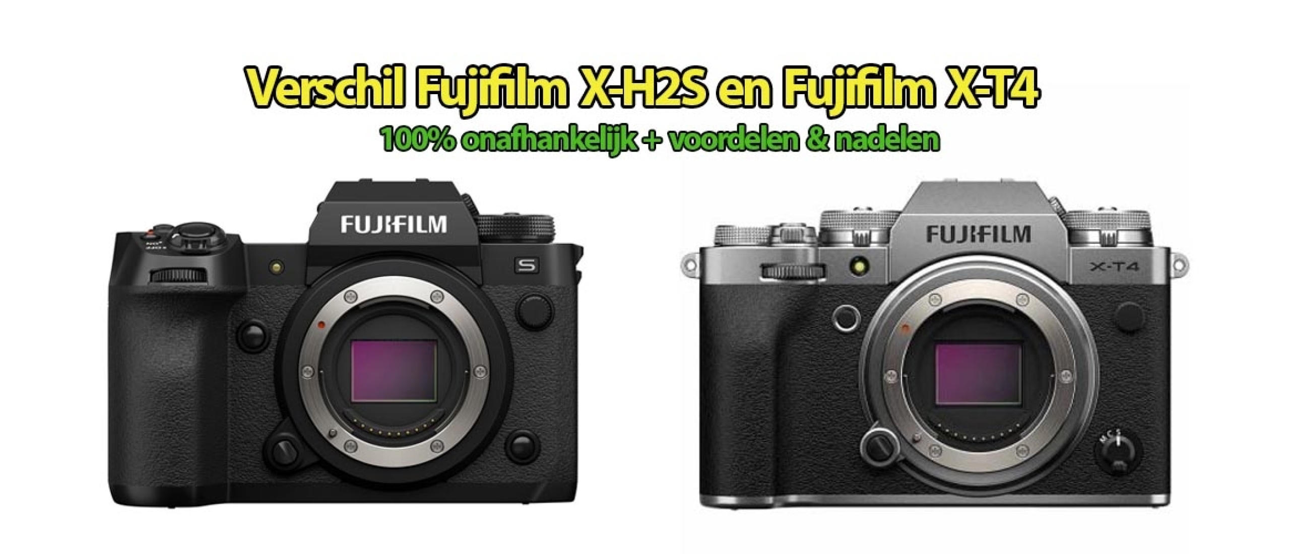 Verschil tussen Fujifilm X-H2S en Fujifilm X-T4 Systeemcamera