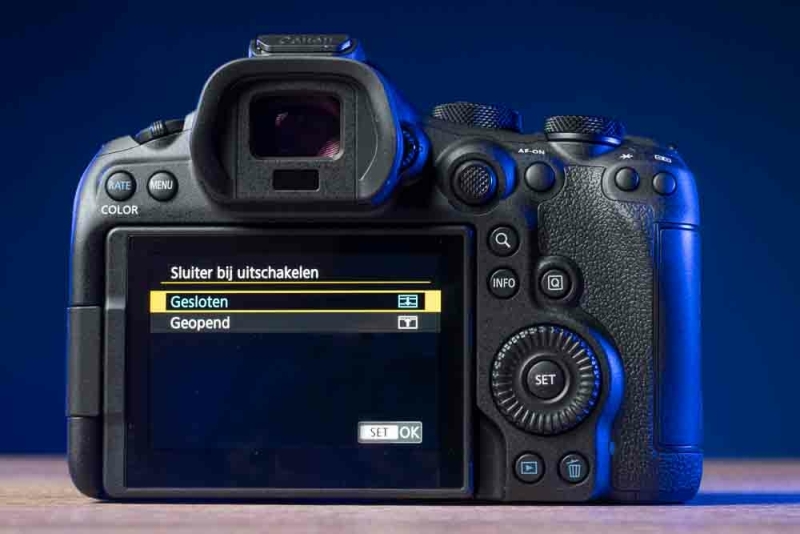 Canon R6 III sluiter gesloten bij uitschakelen