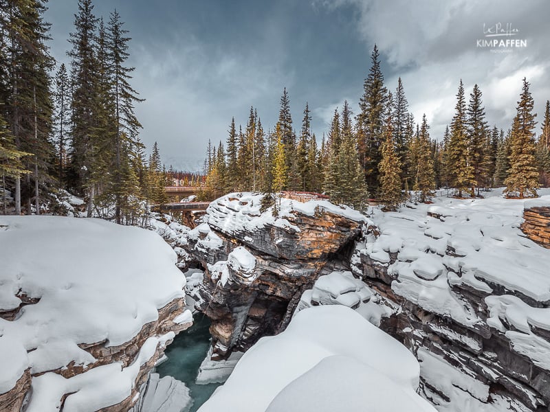Athabasca Falls Jasper Canada in Winter