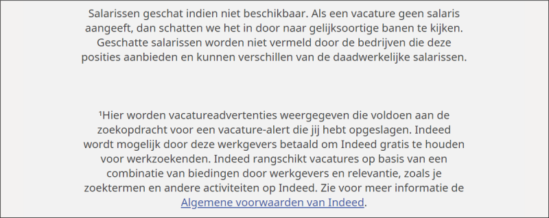 Fig.6 Footer van Indeed vacature-alert e-mail