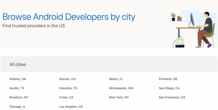 android developers by city