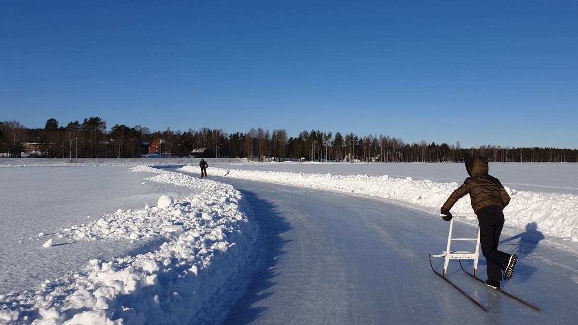 Schaatsen in Zweeds Lapland met een tiener