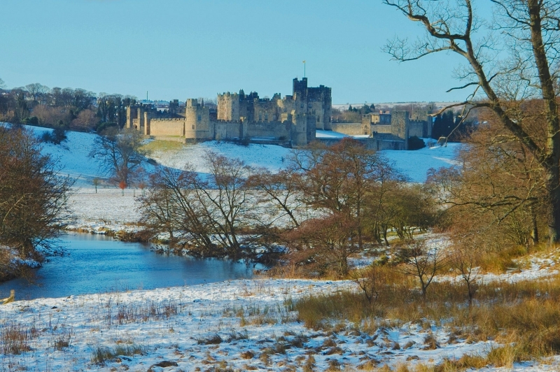 Alnwick Castle in de winter