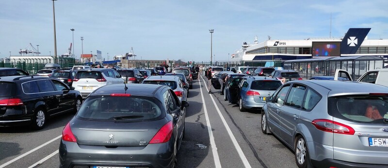 Boarden bij de ferry naar Dover