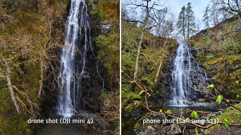 Drone versus phone shot